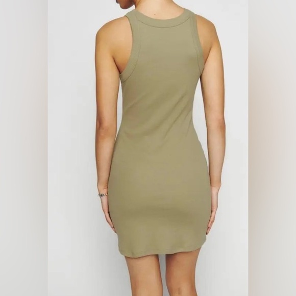 NWOT Reformation Loretta Rib Cotton Tank Dress in Celery Size M - Picture 4 of 14